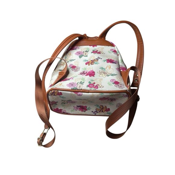 Loungefly Disney Princess Characters Autumn Fall Floral Mini Backpack Cream Pink - Picture 4 of 10